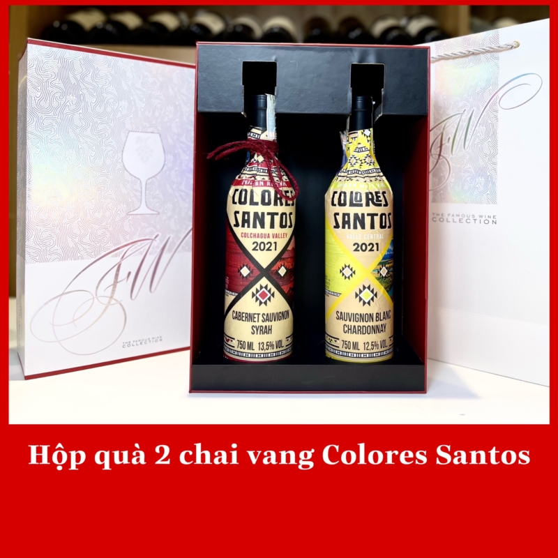 Hộp quà hai chai vang Colores Santos